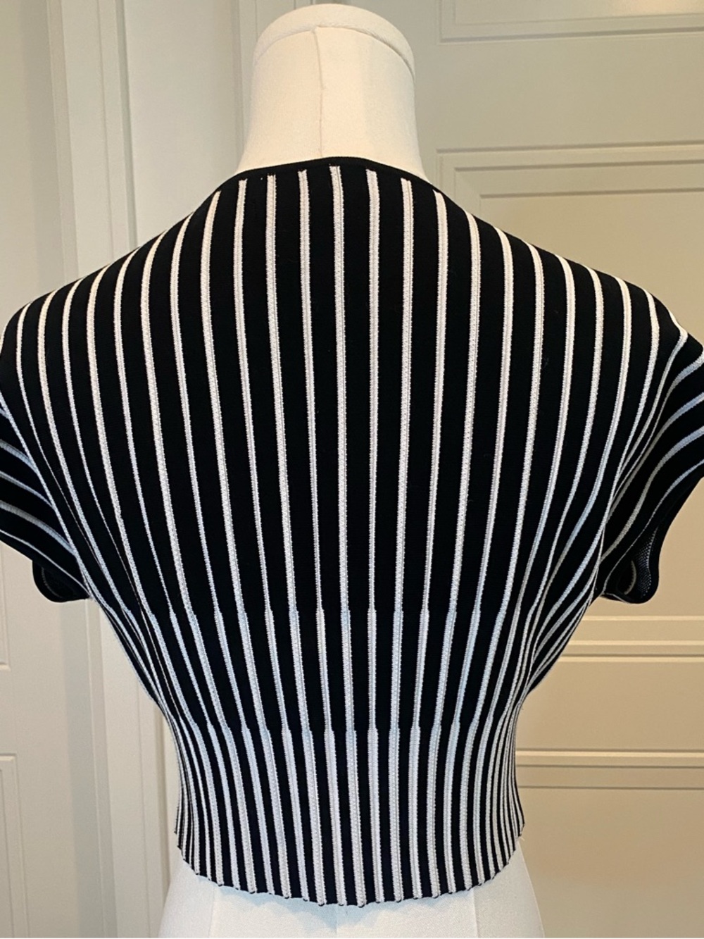 House of Harlow 1960 Black & White Stripe Crop Top Size Small Stretch - Picture 3 of 7